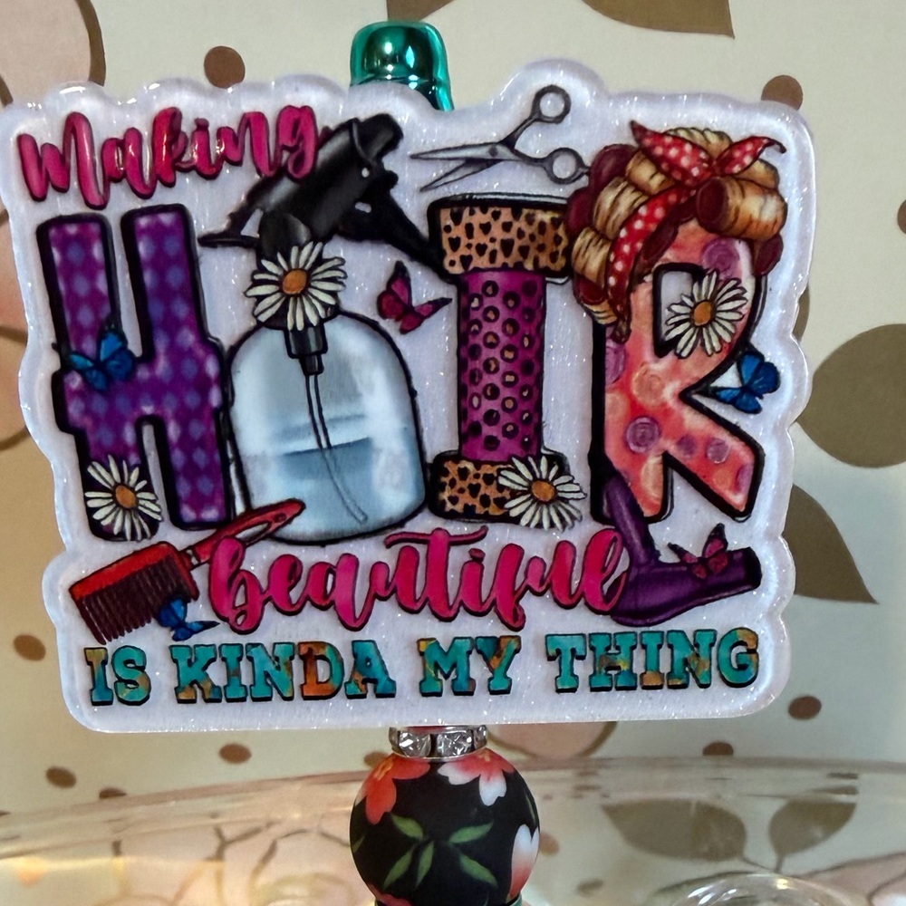 Hair Stylist Acrylic Beaded Theme